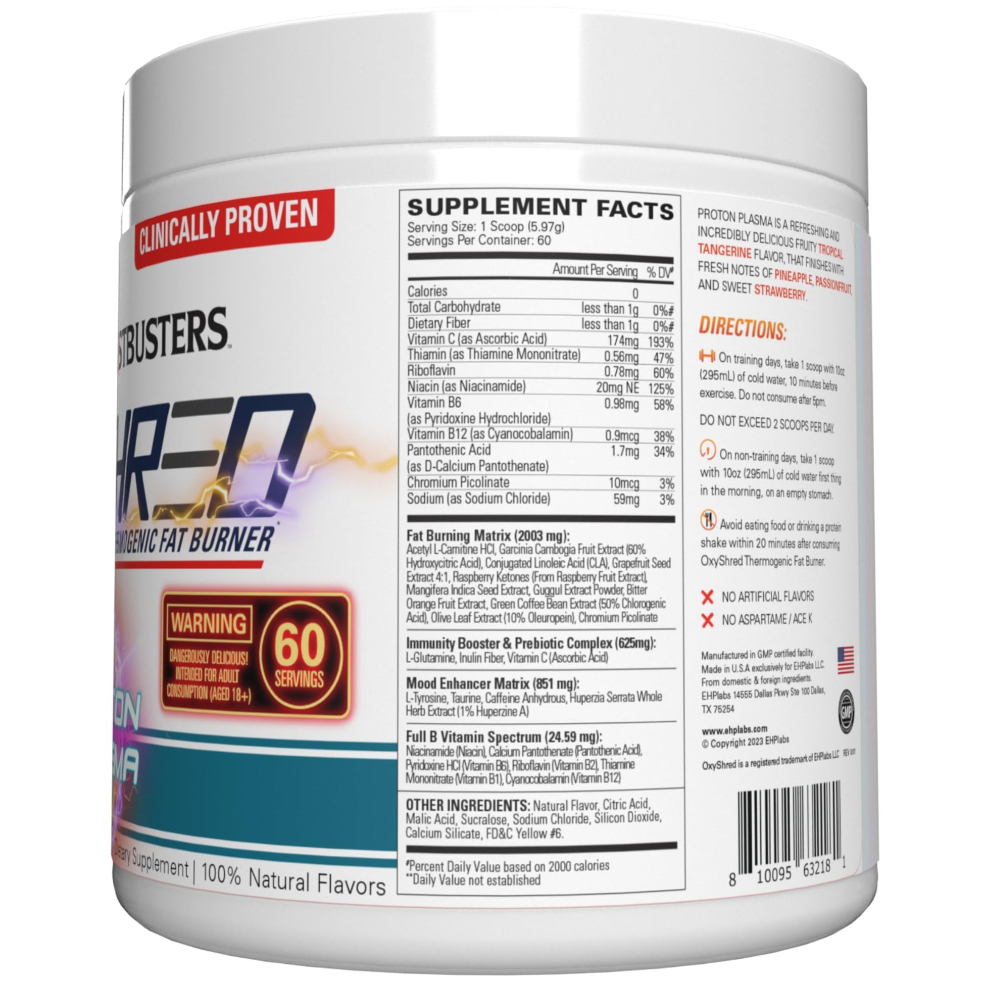 EHP Labs OxyShred Pre Workout Powder - Preworkout Powder with L Glutamine & Acetyl L Carnitine, Energy Boost Drink - Mango, 60 Servings Nirvana Guru