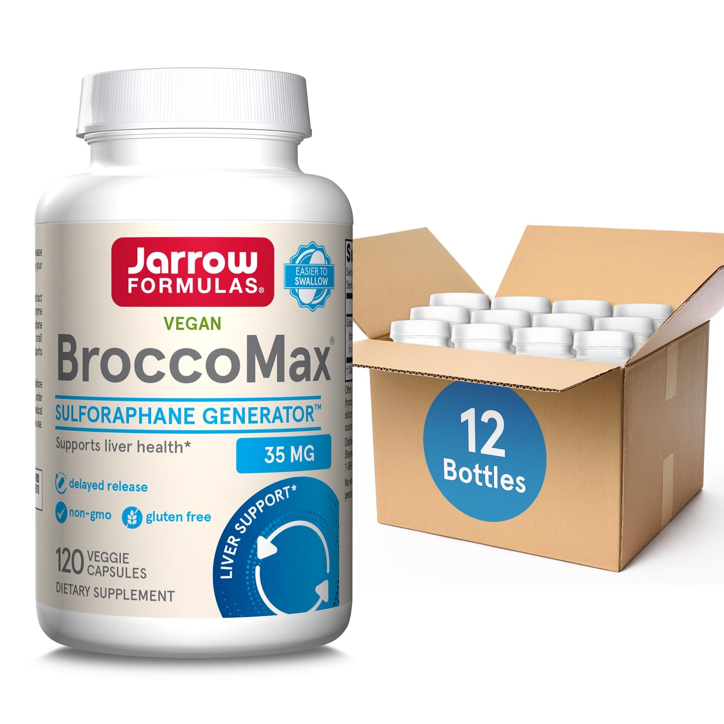 Jarrow Formulas BroccoMax Sulforaphane Glucosinolate 35 MG, Sulforaphane Generator Supports Liver Health, 120 Veggie Capsules, Up to a 60 Day Supply - Nirvana Guru