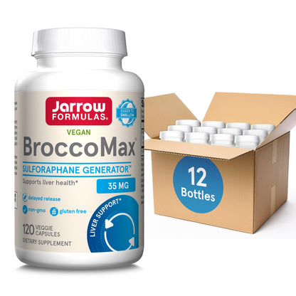 Jarrow Formulas BroccoMax Sulforaphane Glucosinolate 35 MG, Sulforaphane Generator Supports Liver Health, 120 Veggie Capsules, Up to a 60 Day Supply - Nirvana Guru