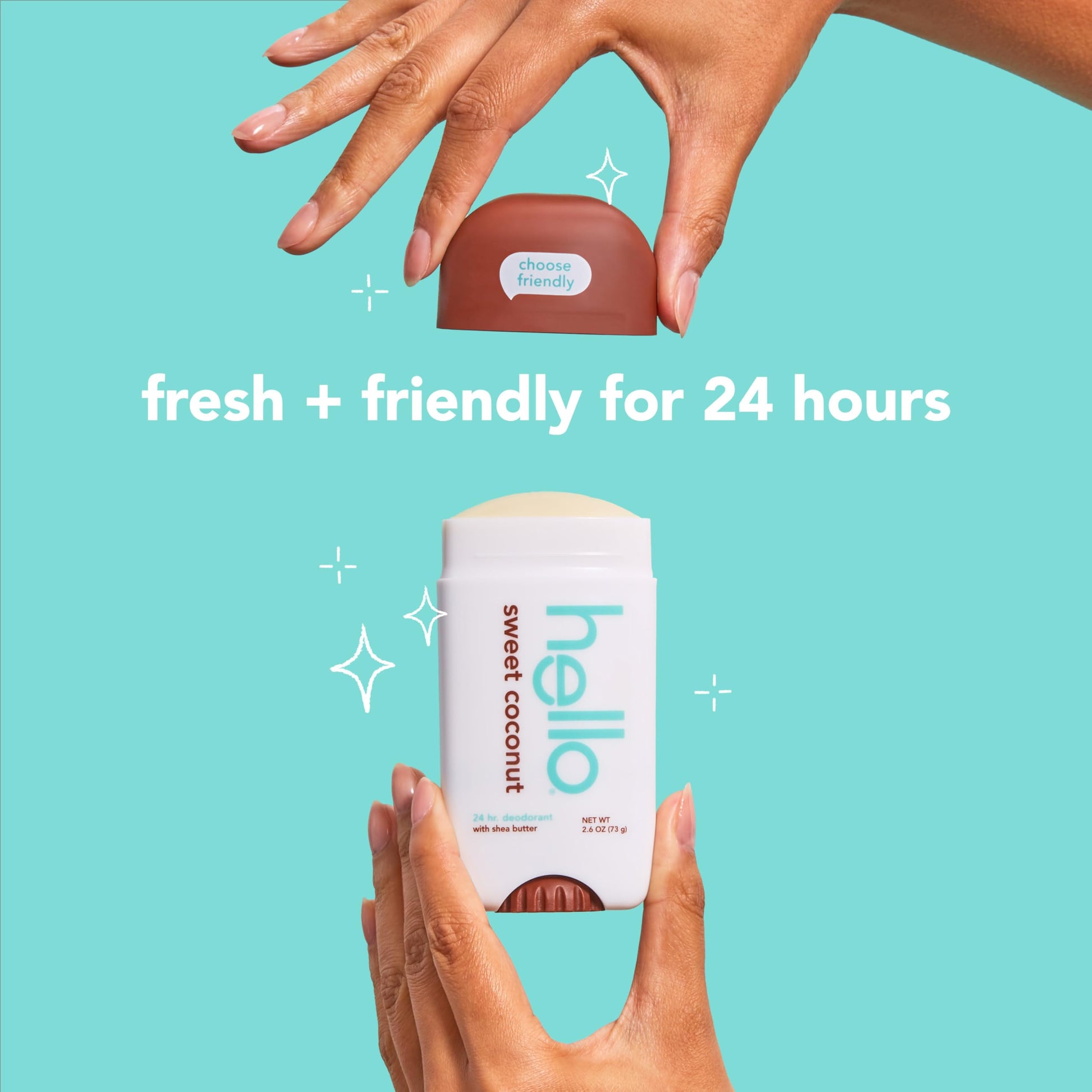 hello Sweet Coconut Deodorant With Shea Butter for Women + Men, Aluminum Free, Baking Soda Free, Parabens Free, 24 Hour Odor Protection, 2.6 Ounce, 2 Pack Nirvana Guru
