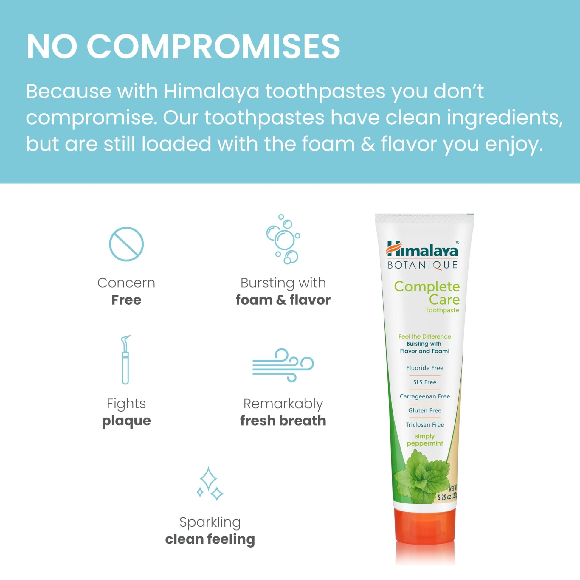 Himalaya Botanique Complete Care Toothpaste, Variety Pack - Fluoride Free Toothpaste for Clean Teeth & Fresh Breath - Vegan, Gluten Free, No Artificial Flavors, 5.29 oz (Pack of 4) - Nirvana Guru