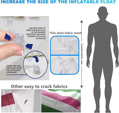 JUXIAO 5 Pack Upgrated XL Water Pool Floats, 4-in-1 (Hammock, Saddle, Lounge Chair, Drifter) Multi-Purpose Water Pool Float, Non-Stick PVC Material nirvanaguru