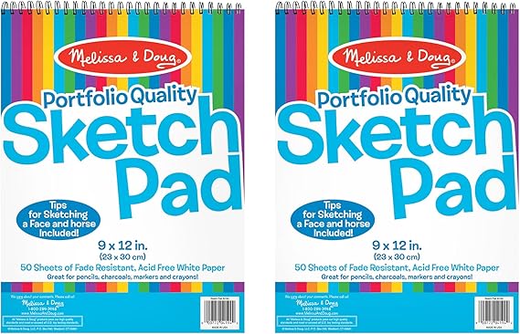 Melissa & Doug Sketch Pad (9 x 12 Inches) - 50 Sheets, 2-Pack - FSC Certified nirvanaguru