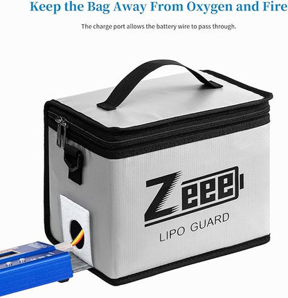Zeee Fireproof Explosionproof Large Capacity Battery Storage Guard Pouch for Lipo Charge & Storage (8.46 x 6.5 x 5.71 in) nirvanaguru