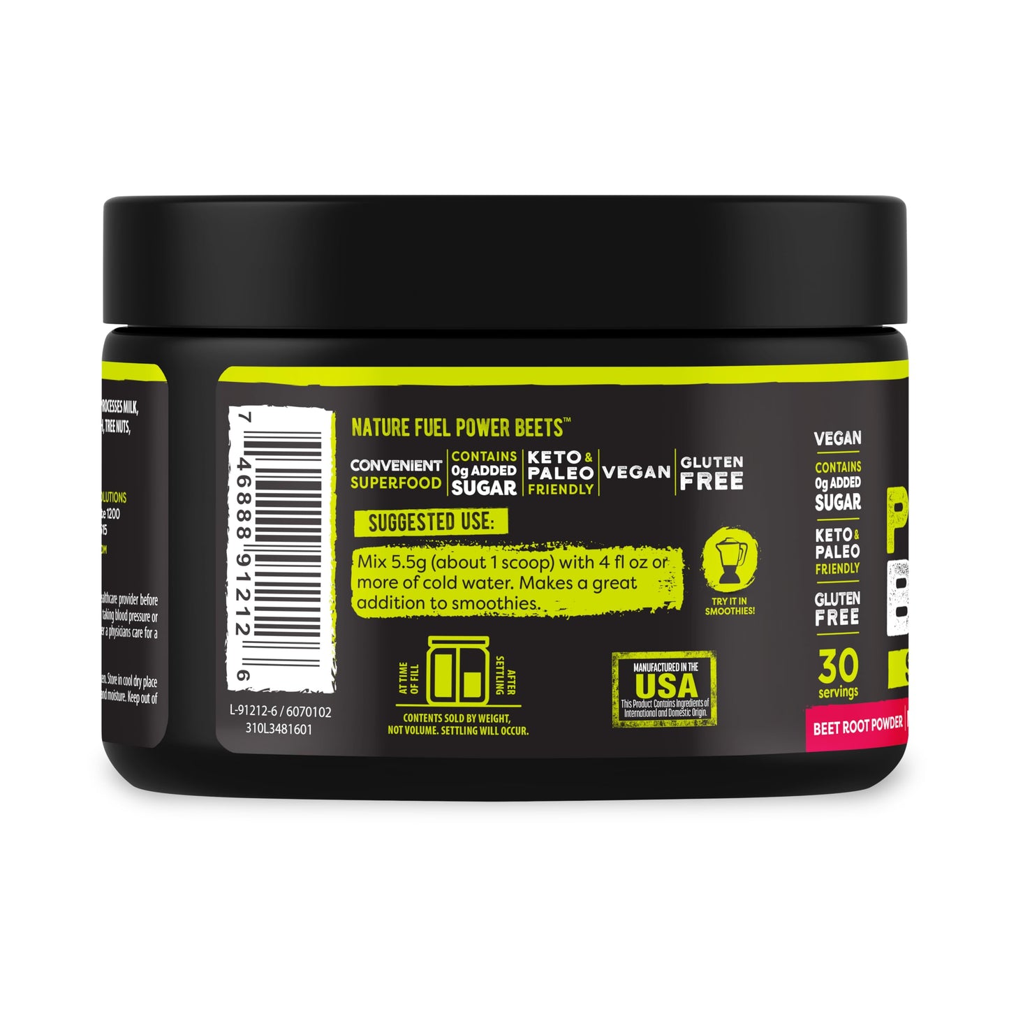 Nature Fuel Power Beets Powder, Delicious Mixed Berry, Concentrated Superfood Supplement, Supports Circulation, Natural Energy & Stamina, Non-GMO, 60 Servings (Packaging May Vary) Nirvana Guru