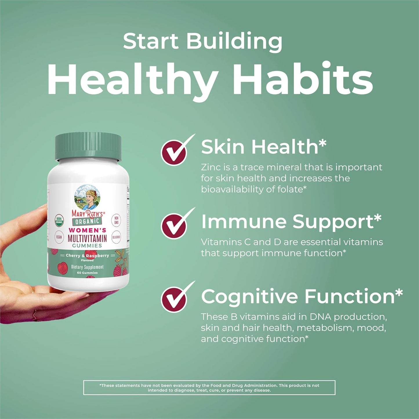 MaryRuth Organics Multivitamin for Women 14 | Women's Multivitamin Gummies for Immune Support| Skin Health | Sugar Free | Vegan | Non-GMO | 60 Count - Nirvana Guru