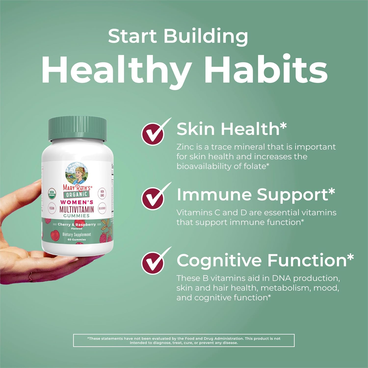 MaryRuth Organics Multivitamin for Women 14 | Women's Multivitamin Gummies for Immune Support| Skin Health | Sugar Free | Vegan | Non-GMO | 60 Count - Nirvana Guru