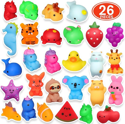Squishies, 26 Pack Mochi Squishy Toys - Kawaii Cat Squishys Slow Rising Animals - Party Favors, Goodie Bag, Birthday Gifts, Mini Squishies Stress Reliever Toy nirvanaguru