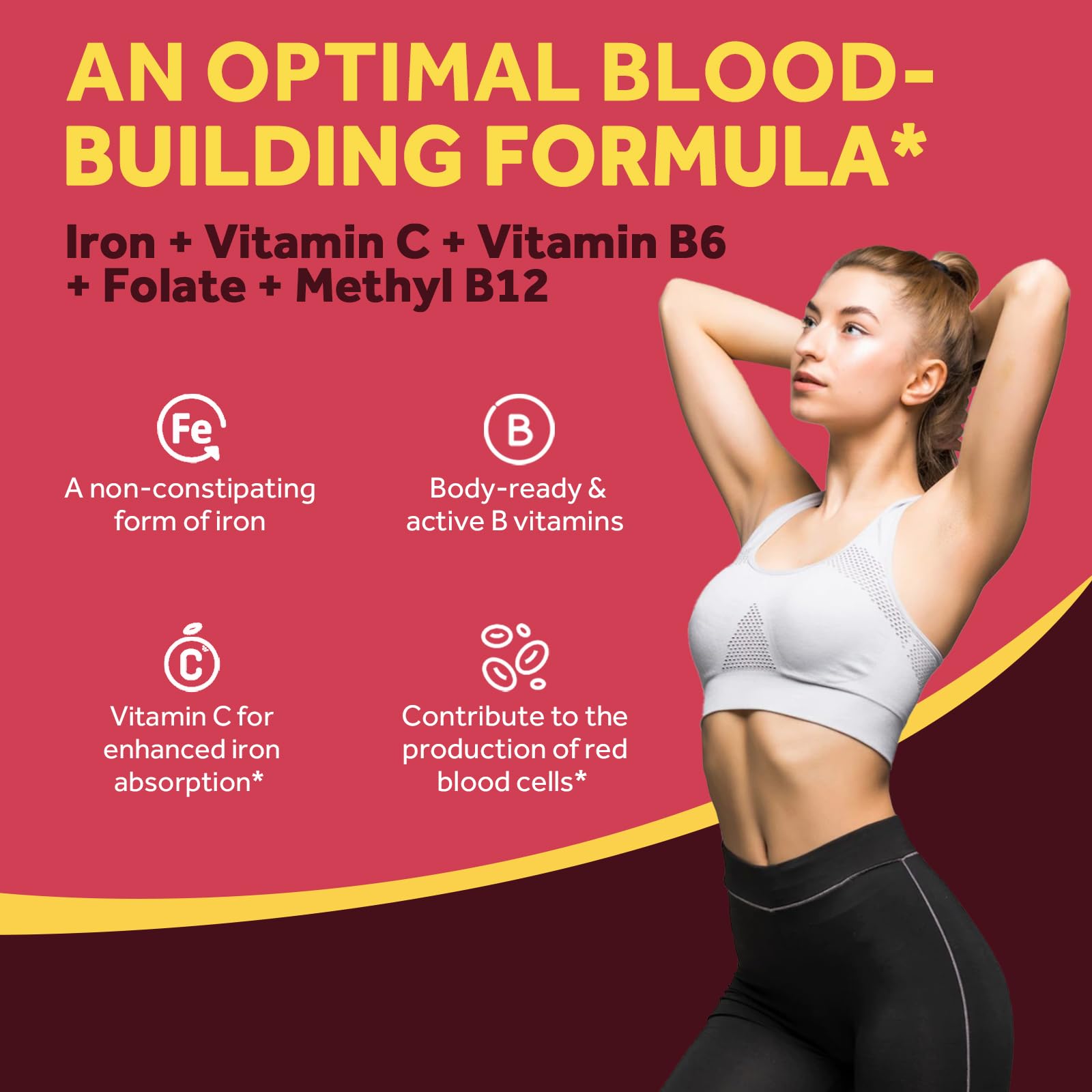 Doctor's Recipes Iron Supplement 65 mg with Vitamin C - Maximized Absorption, Stomach Friendly & High Potency Iron Pills for Red Blood Cells Formation & Immunity Health - Vegan Non-GMO 60 Iron Tablets Nirvana Guru