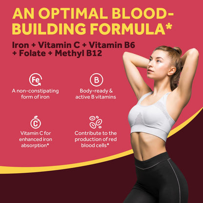 Doctor's Recipes Iron Supplement 65 mg with Vitamin C - Maximized Absorption, Stomach Friendly & High Potency Iron Pills for Red Blood Cells Formation & Immunity Health - Vegan Non-GMO 60 Iron Tablets Nirvana Guru