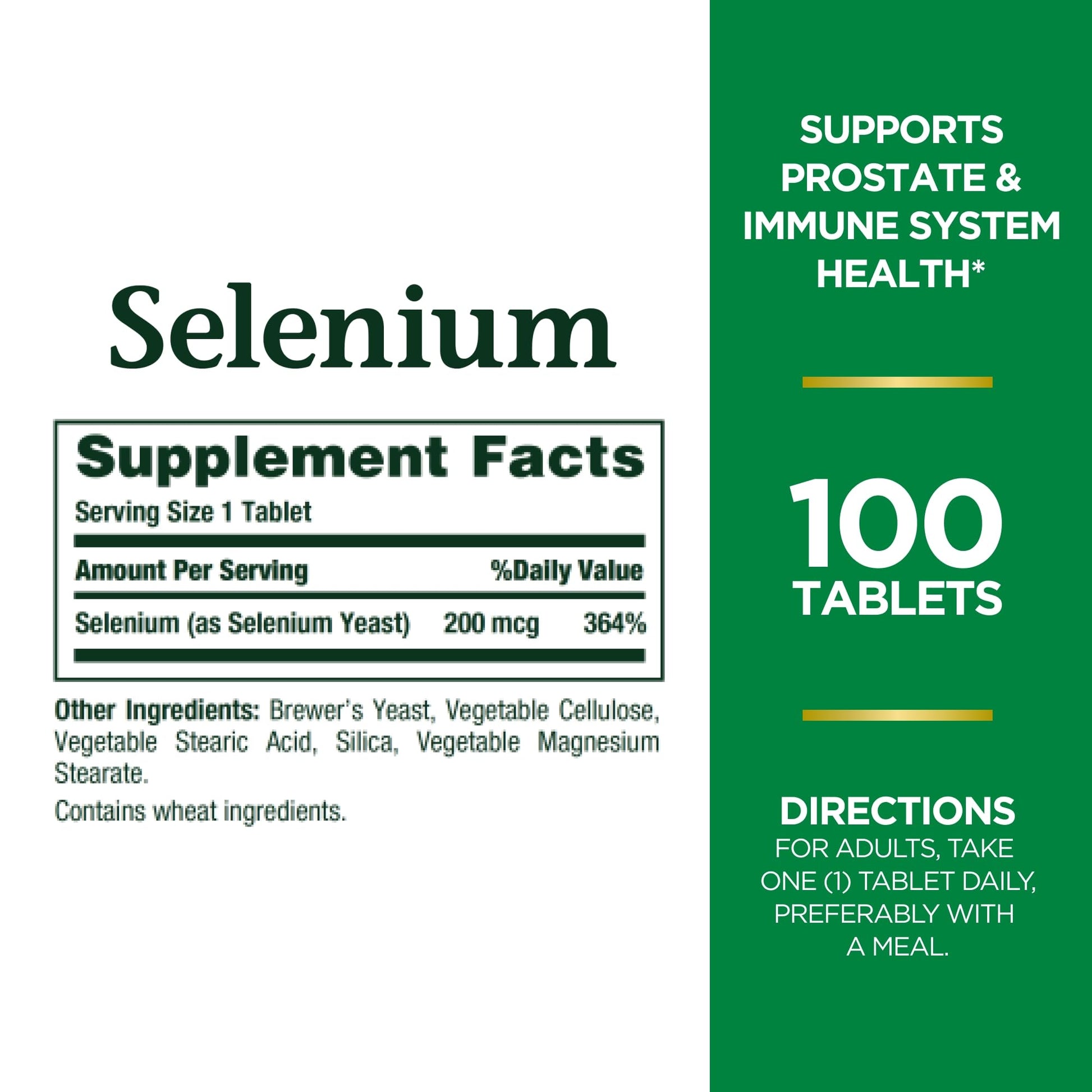 Nature's Bounty Selenium, Supports Prostate and Immune System Health, 200 mcg, 100 Tablets Nirvana Guru