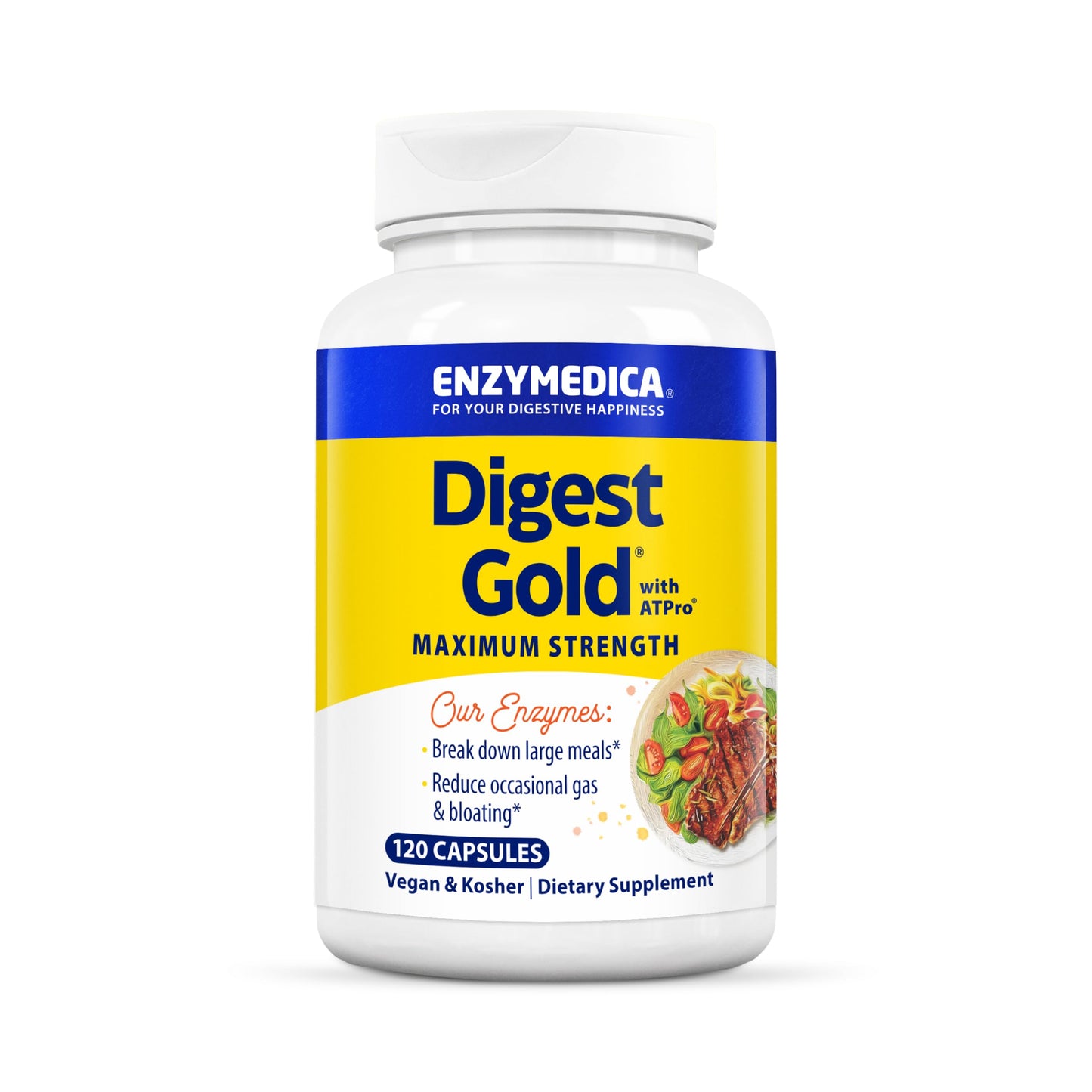 Enzymedica Digest Gold + ATPro, Maximum Strength Digestive Enzymes, Helps Digest Large Meals for Instant Bloating Relief, 45 Count Nirvana Guru