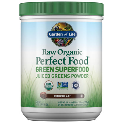 Garden of Life Raw Organic Perfect Food Green Superfood Juiced Greens Powder - Chocolate, 30 Servings (Packaging May Vary) - Nirvana Guru