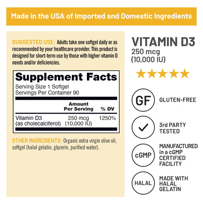 NatureWise Vitamin D3 5000iu (125 mcg) 1 Year Supply for Immune Support, Healthy Muscle Function, and Bone Health - Non-GMO, Gluten Free in Organic Extra Virgin Olive Oil, (Mini Softgel), 360 Count