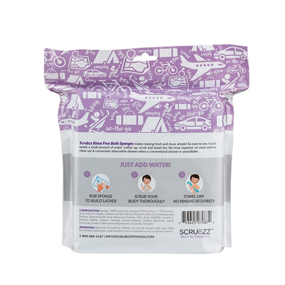 Scrubzz Disposable Rinse Free Bathing Wipes - 25 Pack - All-in-1 Single Use Shower Wipes, Simply Dampen, Lather, and Dry Without Shampoo or Rinsing Nirvana Guru