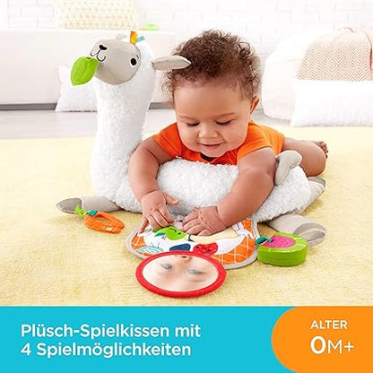 Fisher-Price Baby Toy Grow-with-Me Tummy Time Llama Wedge Support with Mirror, Teether & Rattle for Developmental Play Newborns Ages 0+ Months Nirvana Guru