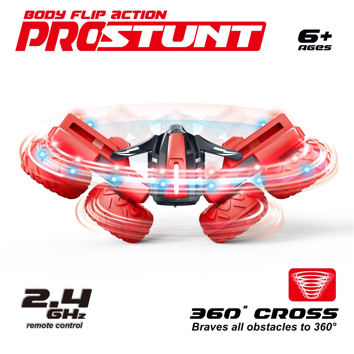 Threeking RC Stunt Cars Remote Control Car Double-Sided Driving 360-degree Flips Rotating Car Toy, Green Nirvana Guru