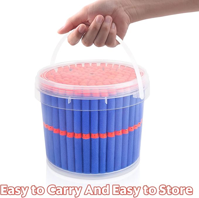 Refill Darts Bullets Compatible with Nerf Guns N-Strike Elite Series, 300PCS Refill Darts Premium Foam Bullets Pack with Portable Storage Bucket nirvanaguru