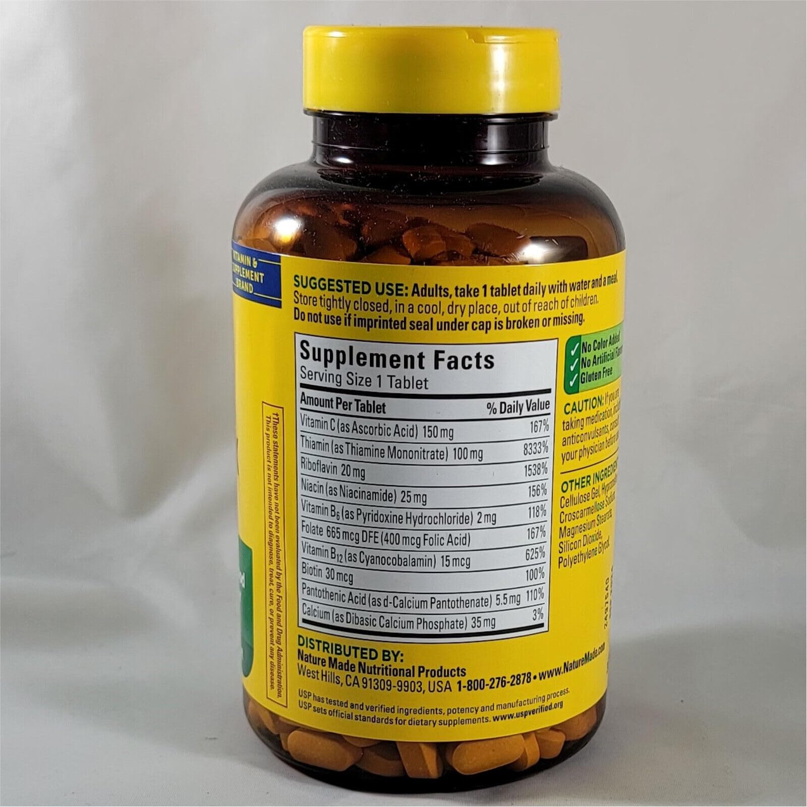 Nature Made Super B Complex with Vitamin C and Folic Acid, Dietary Supplement for Immune Support, 140 Tablets, 140 Day Supply - Nirvana Guru