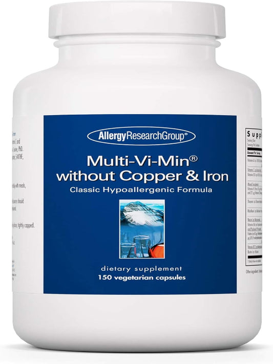 Allergy Research Group - Multi-Vi-Min Without Copper and Iron - Hypoallergenic - 150 Vegetarian Capsules Nirvana Guru