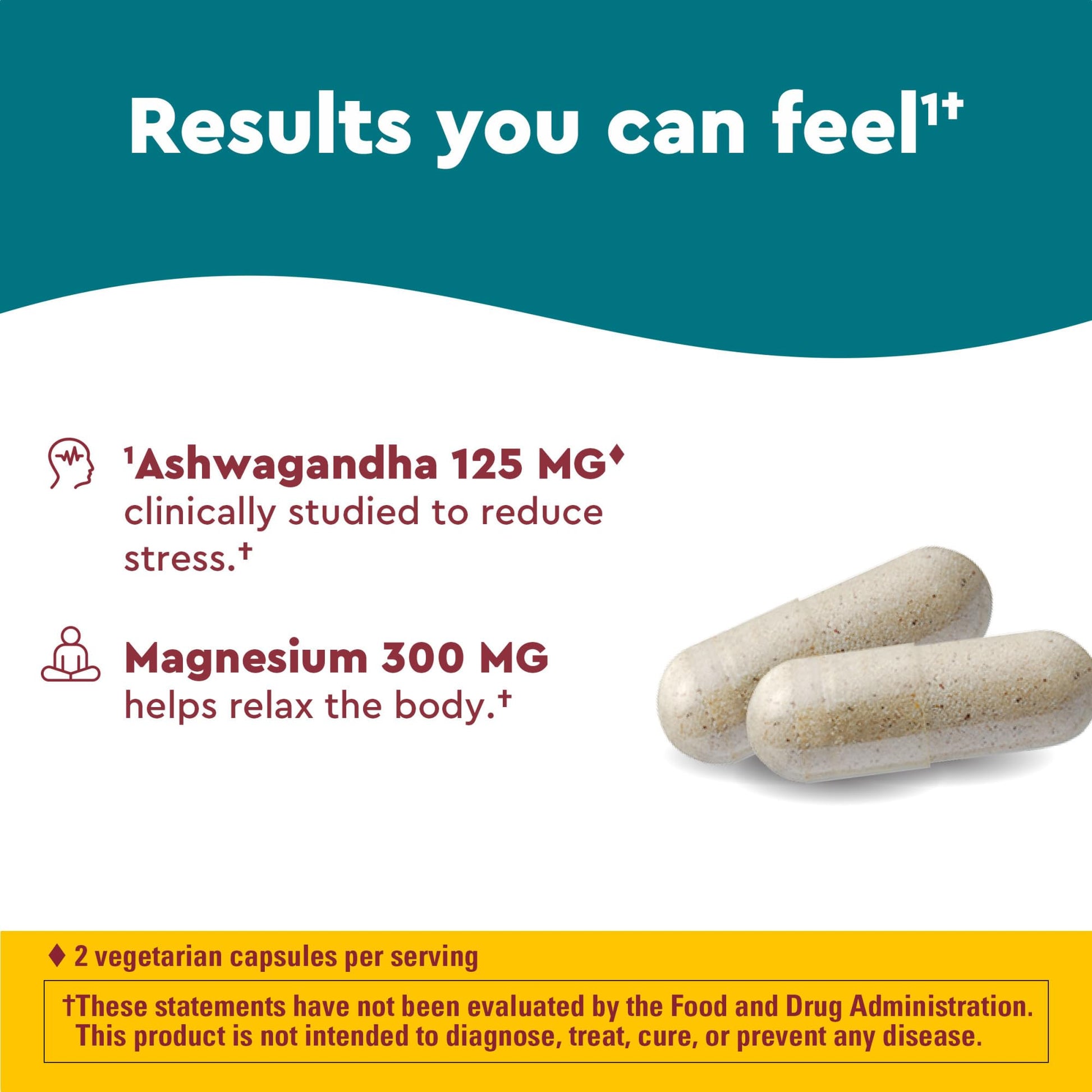 Nature Made Wellblends Calm & Relax, Ashwagandha 125mg, Magnesium 300 mg, 54 Vegetarian Capsules - Nirvana Guru