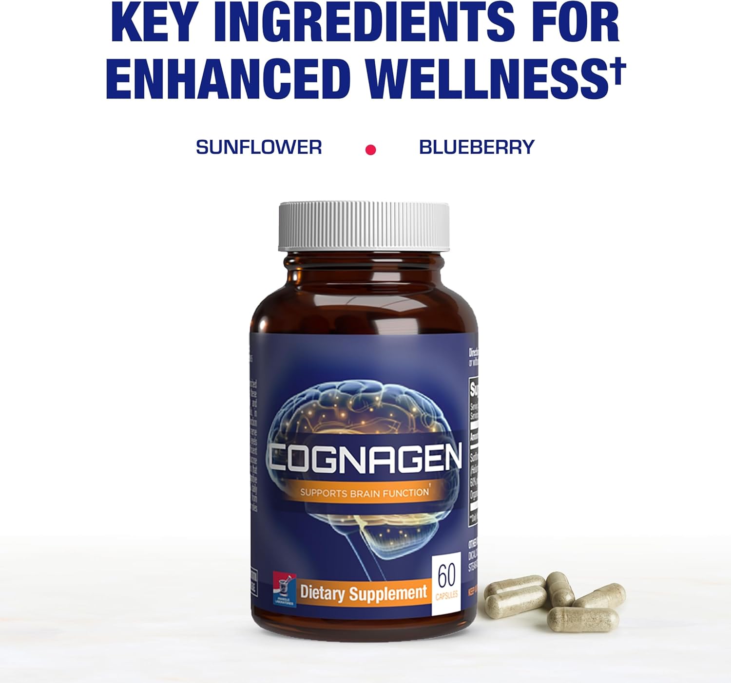 Cognagen Memory Supplement for Brain Support - Clinically Formulated Ultra High Potency Phosphatidylserine Supplement - Brain Vitamin for Memory and Focus Support - Non GMO & Soy Free - 60 Capsules Nirvana Guru
