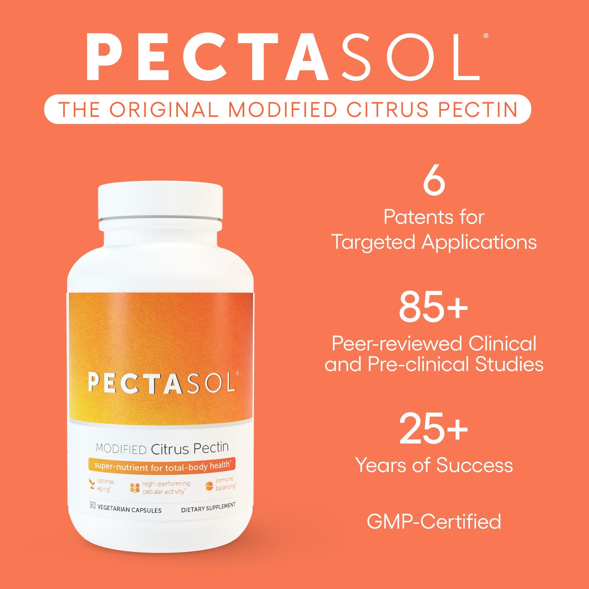 PectaSol Modified Citrus Pectin – 270 Capsules – Total-Body Health Supplement to Support the Heart, Immune System, Inflammation Response & Healthy Aging + Maintain Healthy Galectin-3 Levels - Nirvana Guru
