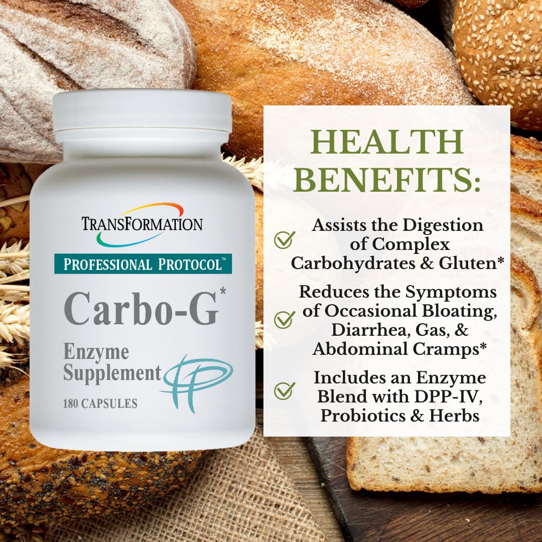 TRANSFORMATION THE GENESIS OF GOOD HEALTH Enzymes Carbo-G High Potency Enzyme Blend Formula Supplement with Probiotics & Herbs for Carbohydrate Breakdown, Nutrient Absorption, 90 Capsules - Nirvana Guru