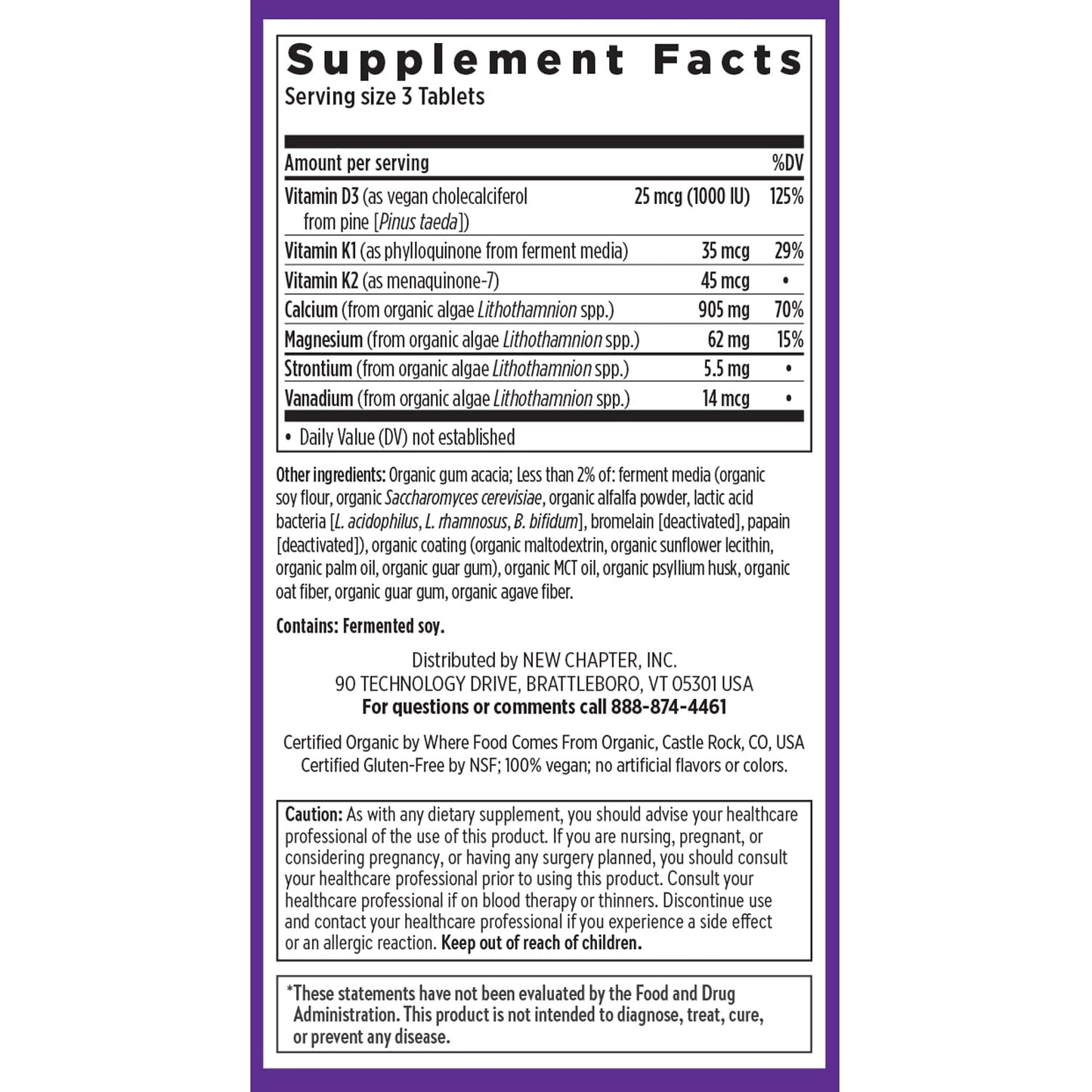 New Chapter Calcium Supplement - Bone Strength Organic Calcium with Magnesium, Vitamin D3+K2, 70+ Trace Minerals for Bone Health, Gluten Free, Easy to Swallow Slim Tablets - 120 Count Nirvana Guru