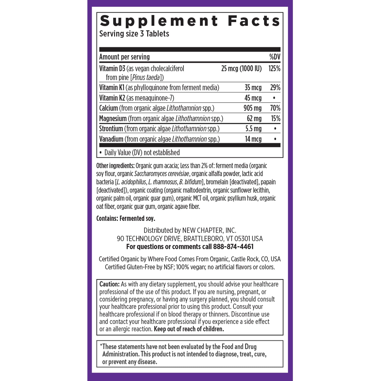 New Chapter Calcium Supplement - Bone Strength Organic Calcium with Magnesium, Vitamin D3+K2, 70+ Trace Minerals for Bone Health, Gluten Free, Easy to Swallow Slim Tablets - 120 Count Nirvana Guru