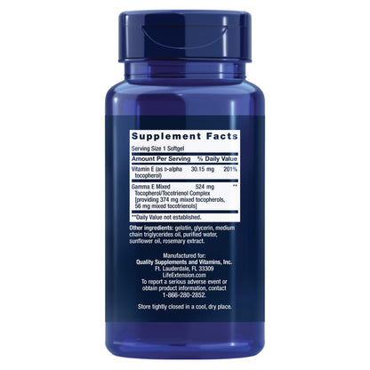 Life Extension Gamma E Mixed Tocopherols & Tocotrienols – Complete Vitamin E Spectrum, Antioxidant Protection – Non-GMO, Gluten-Free – 60 Softgels Nirvana Guru