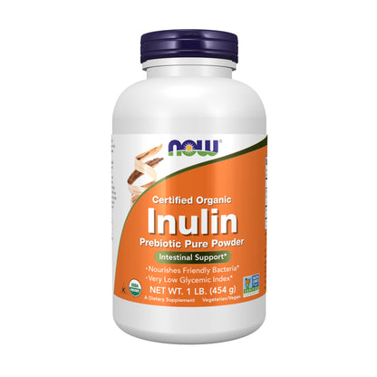 NOW Foods Supplements, Inulin Prebiotic Pure Powder, Certified Organic, Non-GMO Project Verified, Intestinal Support*, 1-Pound - Nirvana Guru