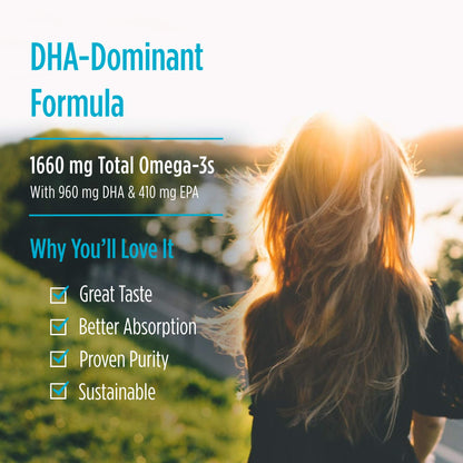 Nordic Naturals ProDHA 1000, Strawberry - 120 Soft Gels - 1660 mg Omega-3 - High-Intensity DHA Formula for Neurological Health, Mood & Memory - Non-GMO - 60 Servings - Nirvana Guru