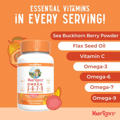 MaryRuth Organics Vegan Omega 3 6 7 9 Gummies | Up to 4 Month Supply | Omega 3 Supplement with Flaxseed Oil | Omega 3 Gummies | No Fish Taste | Non-GMO | 120 Count - Nirvana Guru