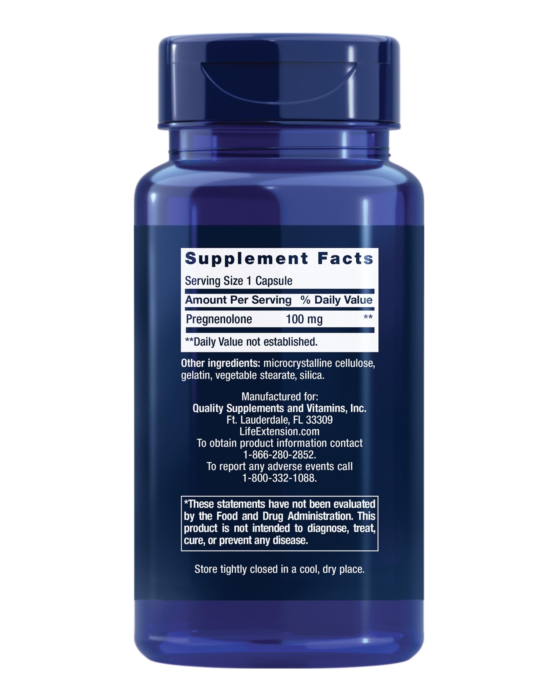 Life Extension Pregnenolone - Hormone Balance Supplement for Healthy Hormone Levels, 100 mg - Hormone Balance, Memory, Focus, Cognitive Health - Gluten-Free, Non-GMO, 100 Capsules - Nirvana Guru