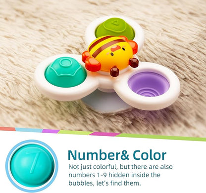 LiKee Strong Suction Cup Fidget Rotating Sensory Bath Toys for Baby, Airplane Car Travel Table & Window Toys for Toddler Boys and Girls, 6+ Months nirvanaguru