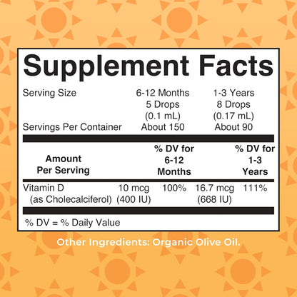 MaryRuth Organics USDA Organic Vitamin D Drops | Vitamin D3 Liquid | Sugar Free | Liquid Vitamin D Drops Immune Support for Infants & Toddlers | VIT D3 | Gluten Free | Non-GMO | 90-150 Servings - Nirvana Guru