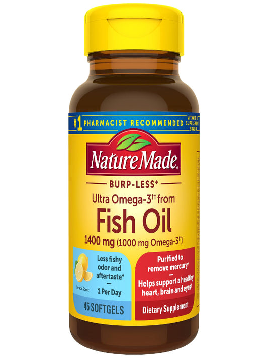 Nature Made Extra Strength Omega 3 Fish Oil Supplements, 2800mg, Fish Oil Omega 3 Supplements as Ethyl Esters for Healthy Heart, Brain, Eyes, Mood Support, 60 Softgels, 30 Day Supply - Nirvana Guru