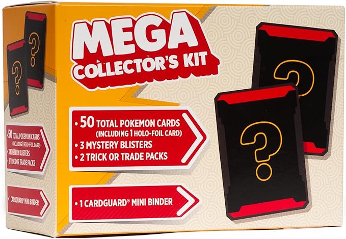 Pokémon Mega Collector's Kit: 100 Total Pokémon Cards | 5 Packs + 50 Cards (Includes 1 Holo-Foil Card) + Mini-Binder Nirvana Guru