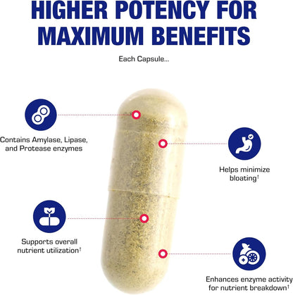 Multi Digestive Enzymes with Ox Bile Supplement - Clinical Strength Digestion Supplement with Pancreatin Pancreatic Enzymes for Protein Carb & Fat Digestive Support & Reduced Stomach Discomfort Nirvana Guru