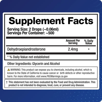 BioMatrix DHEA Liquid Hormone Supplement for Adrenal, Brain, Heart, Bone | Micronized and Liquified for Maximum Absorption, Precision Dosing, Efficacy DHEA (30 ML, 1200mg Total) Nirvana Guru