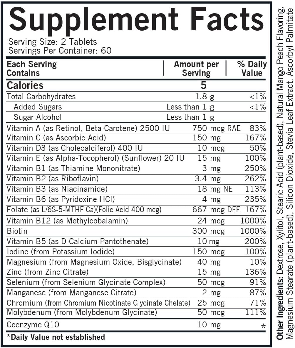 Kirkman - Children's Multivitamin & Mineral - 120 Capsules - with 5-MTHF - Potent Broad Spectrum Vitamin/Mineral Supplement - Hypoallergenic - Nirvana Guru