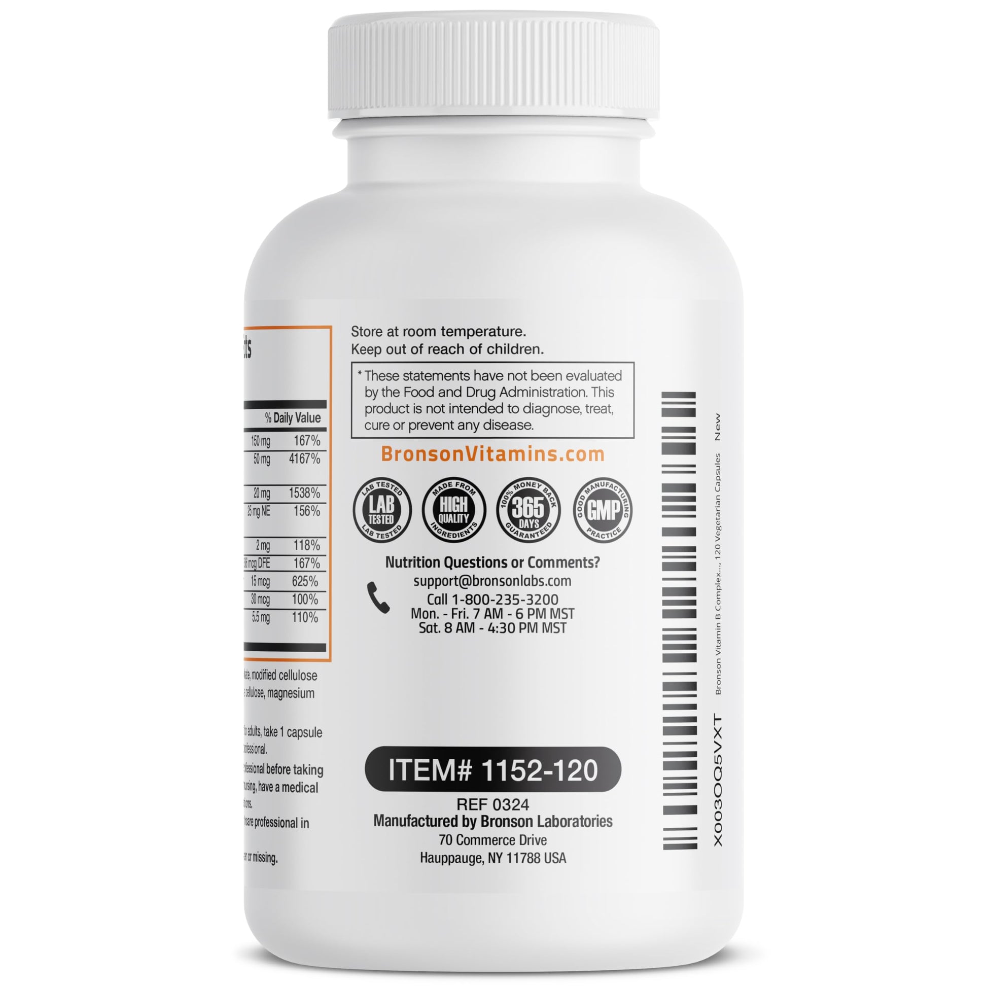Bronson Vitamin B Complex with Vitamin C - Immune Health, Energy Support & Nervous System Support - Non-GMO, 250 Vegetarian Capsules Nirvana Guru