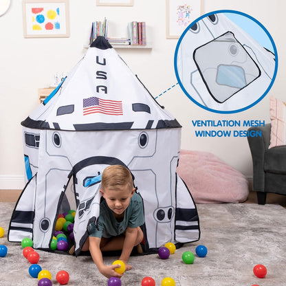 JOYIN Rocket Ship Play Tent Pop up Play Tent Kids Indoor Outdoor Spaceship Playhouse Tent Set Nirvana Guru