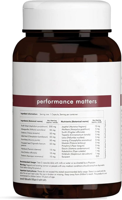 Pure Himalayan Shilajit Ashwagandha, Gokshura, Safed Musli & Kesar Capsules | 20 Natural Herbs | 60 Tablets Nirvana Guru