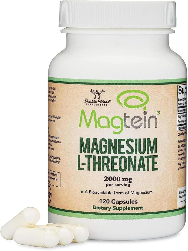 Magnesium L Threonate, Magtein™, Sleep and Cognitive Support – High Absorption – Most Bioavailable Form of Magnesium – 2,000 mg – 120 Capsules Nirvana Guru