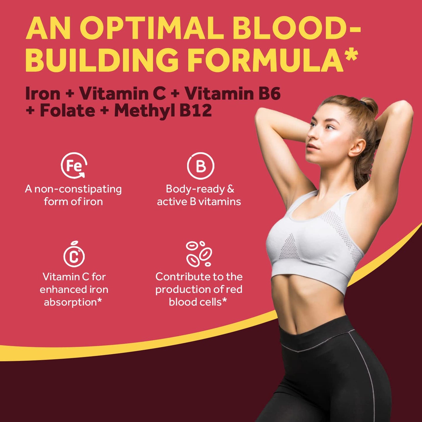 Doctor's Recipes Iron Supplement 65 mg with Vitamin C - Maximized Absorption, Stomach Friendly & High Potency Iron Pills for Red Blood Cells Formation & Immunity Health - Vegan Non-GMO 60 Iron Tablets Nirvana Guru