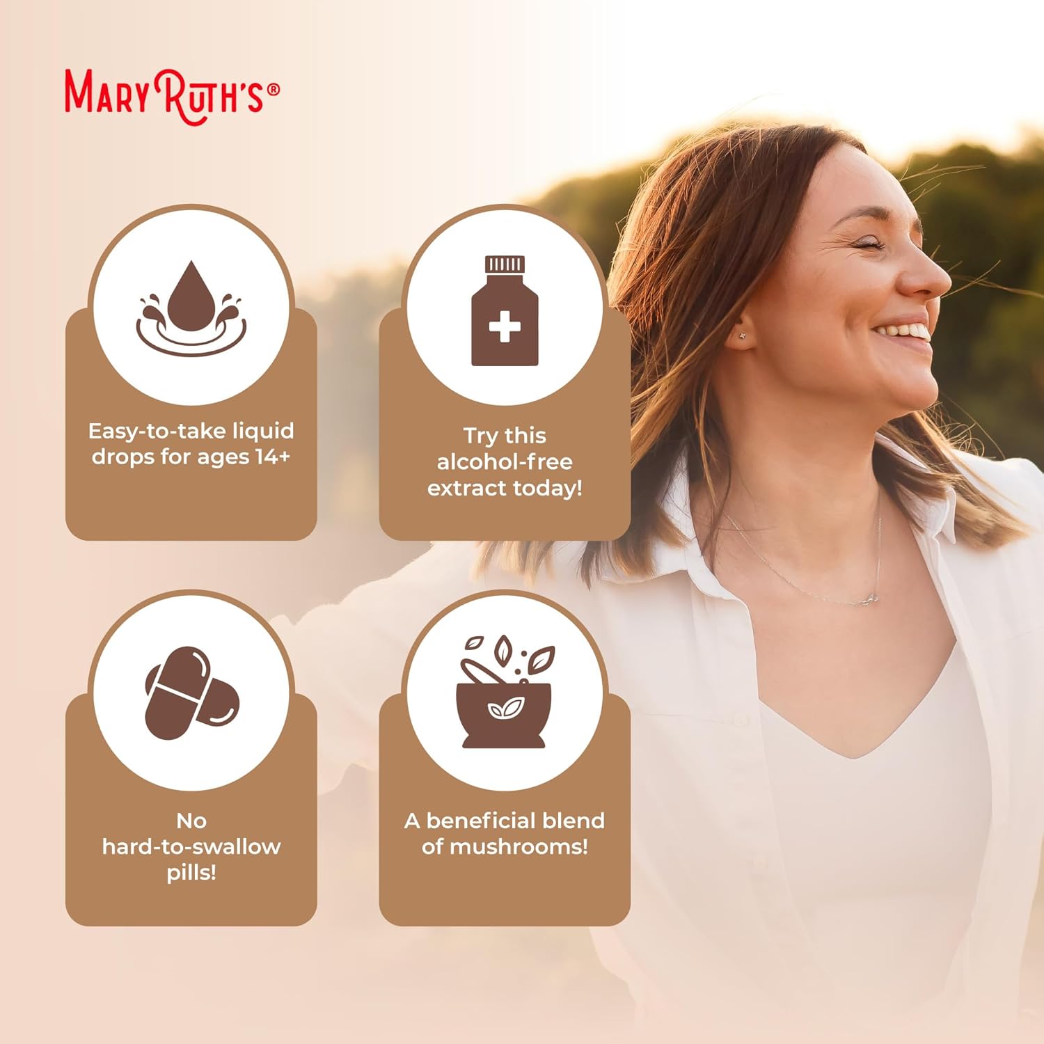 MaryRuth Organics USDA Mushroom Complex | Herbal Liquid Drops | Supplement | Lion's Mane | Reishi Mushroom | Shiitake Mushrooms | Non-GMO | Vegan | Alcohol Free Tincture | 30 Servings - Nirvana Guru