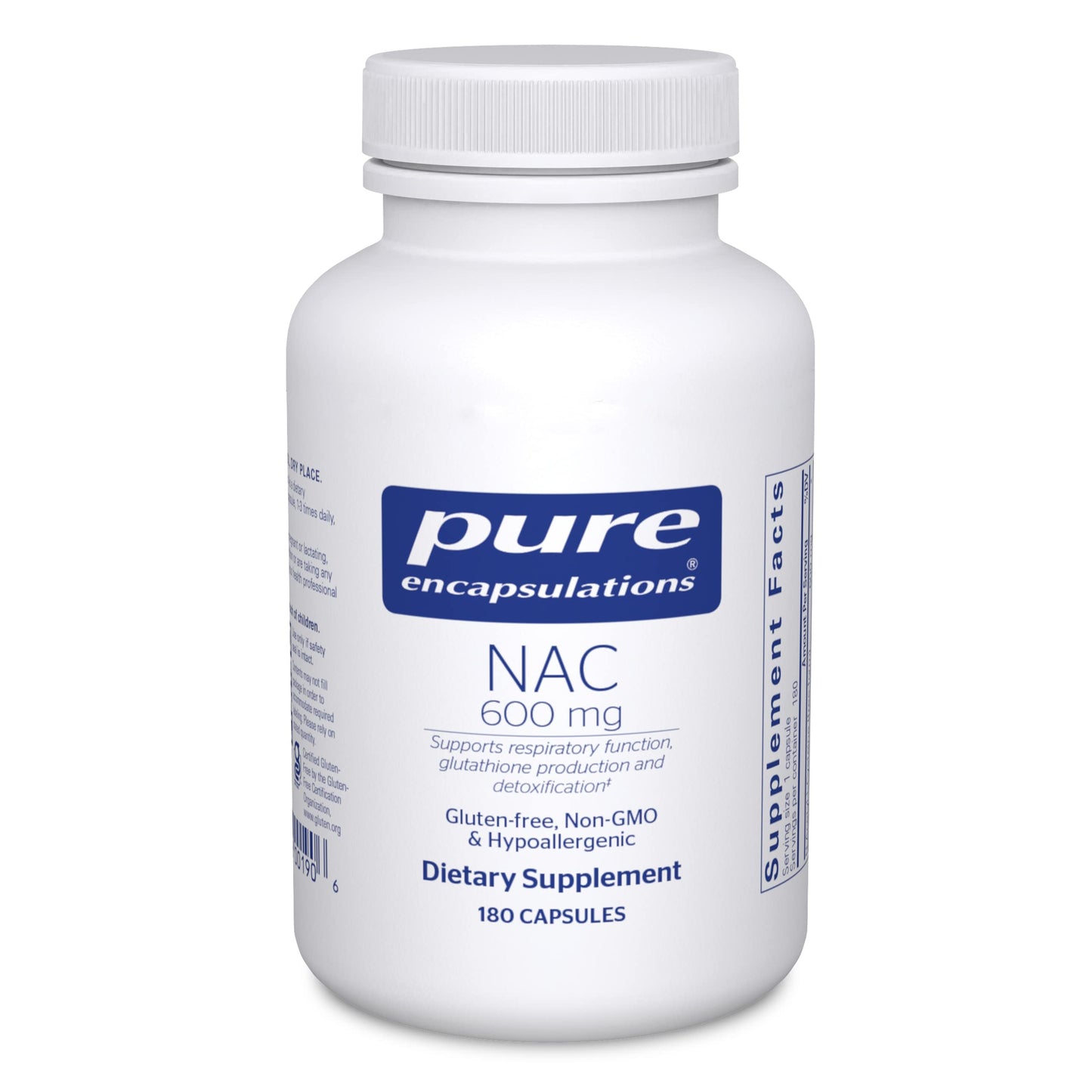 Pure Encapsulations NAC 600 mg - N-Acetyl Cysteine NAC Supplement for Lung Health & Immune Support, Liver Support & Antioxidants* - with Freeform N-Acetyl-L-Cysteine - 90 Capsules Nirvana Guru