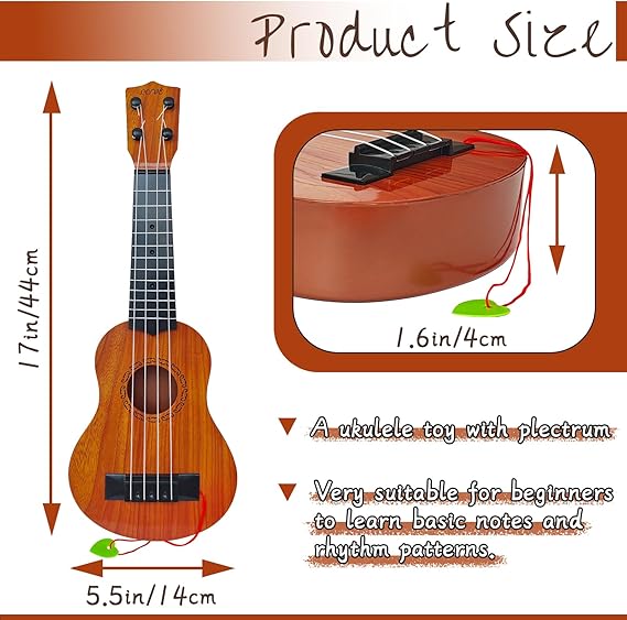 Kids Toy Ukulele Guitar,17 Inch Classical Guitar Musical Toy,4 Strings Guitar Ukulele Educational Learning Toy for Toddlers and Preschoolers nirvanaguru